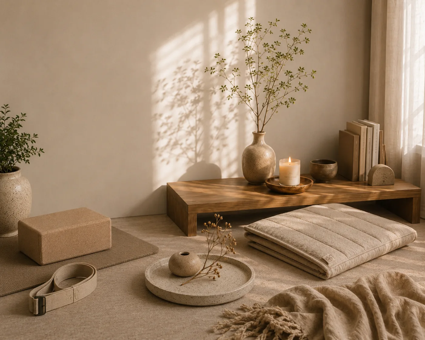 Ritual goods in a calm, sunlit room