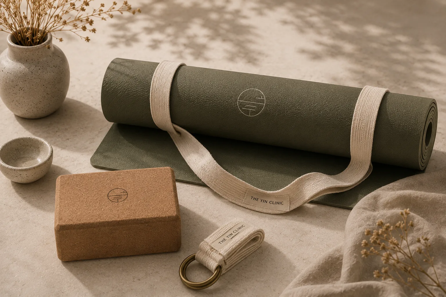 Practice ritual goods on a linen surface
